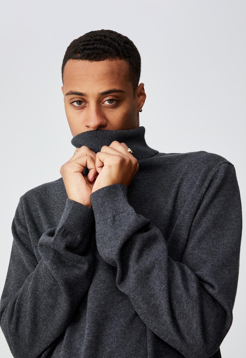Cotton On - Roll neck sweater - charcoal