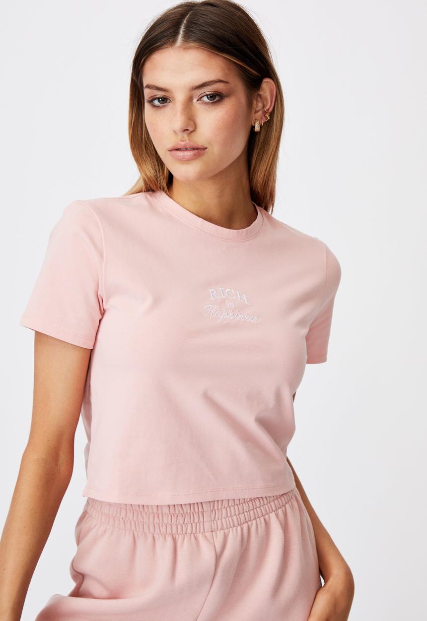 Factorie - Fitted graphic T-shirt - silver pink/rich in happiness