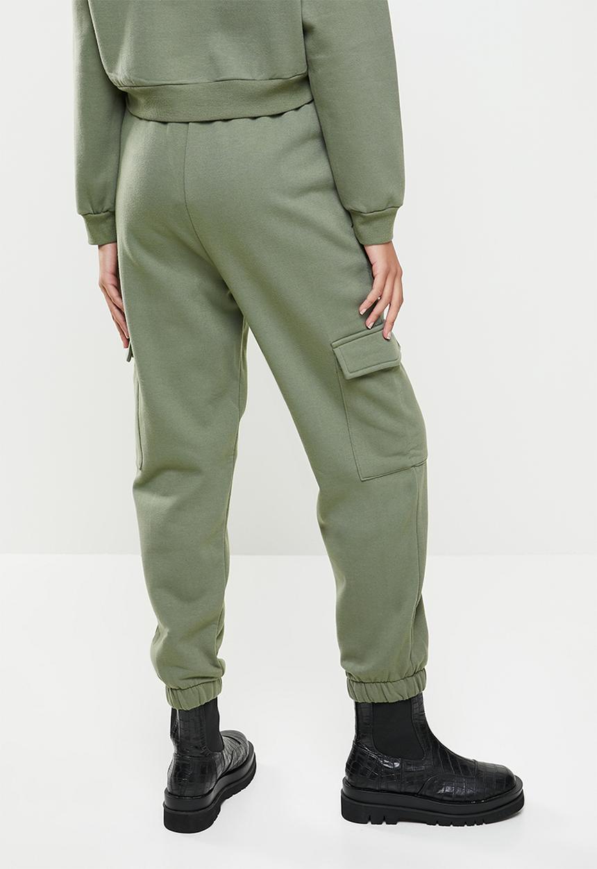 Blake - Fleece cargo jogger - sage