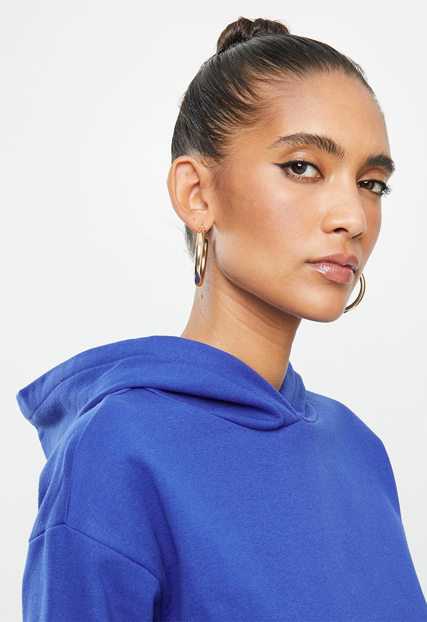 Blake - Cropped hoodie - blue