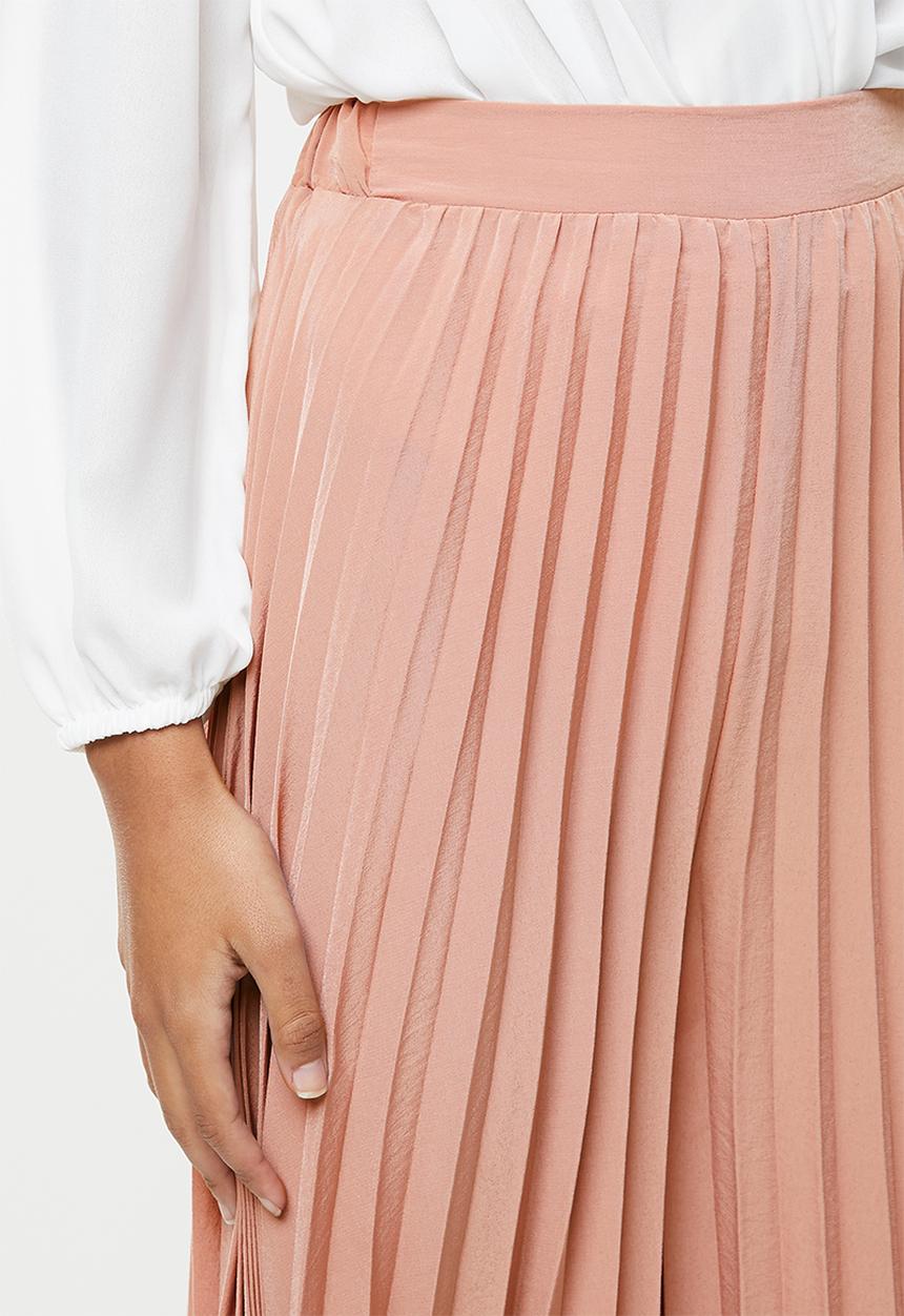 VELVET - Pleated palazzo pant - dusty pink