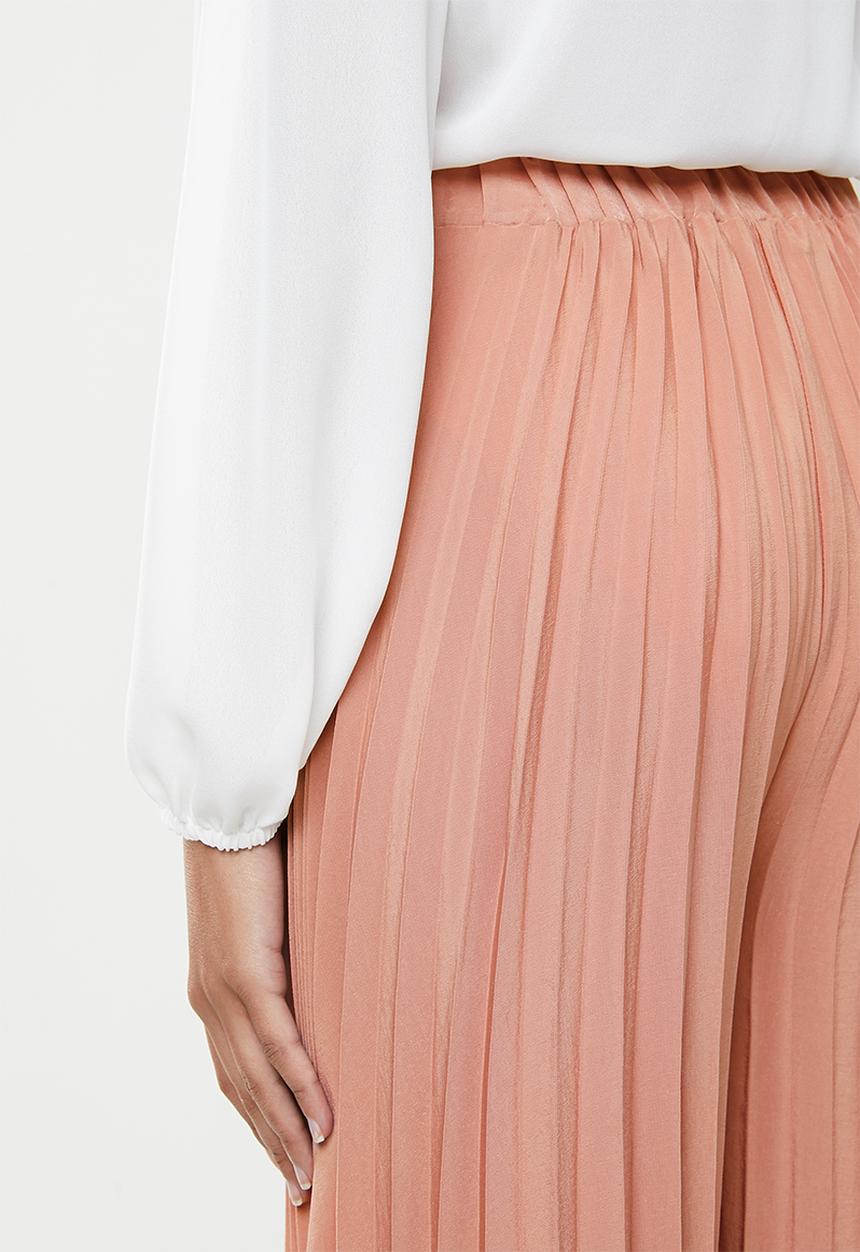 VELVET - Pleated palazzo pant - dusty pink