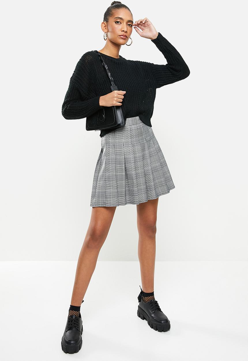 Blake - Pleated tennis skirt - black & white