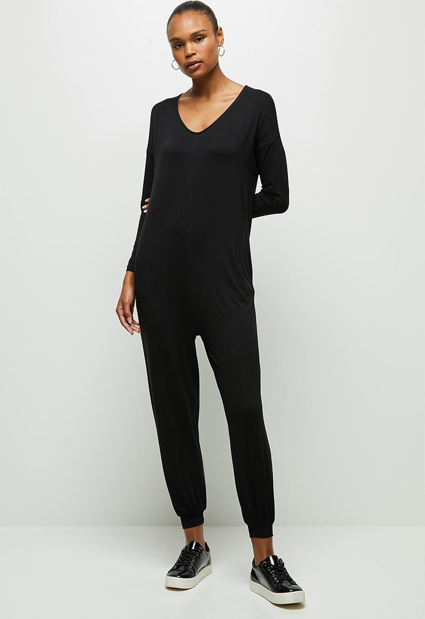 edit - Oversized knit jumpsuit - black