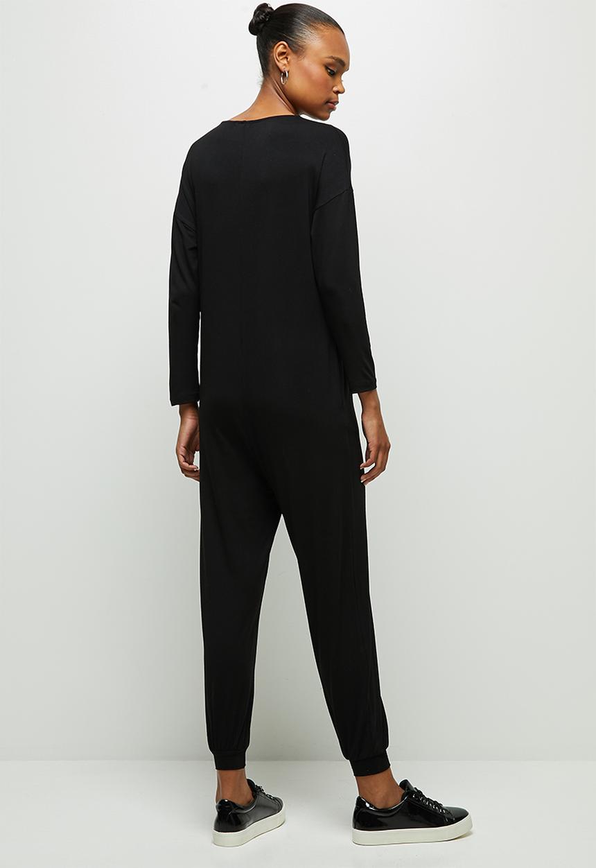 edit - Oversized knit jumpsuit - black