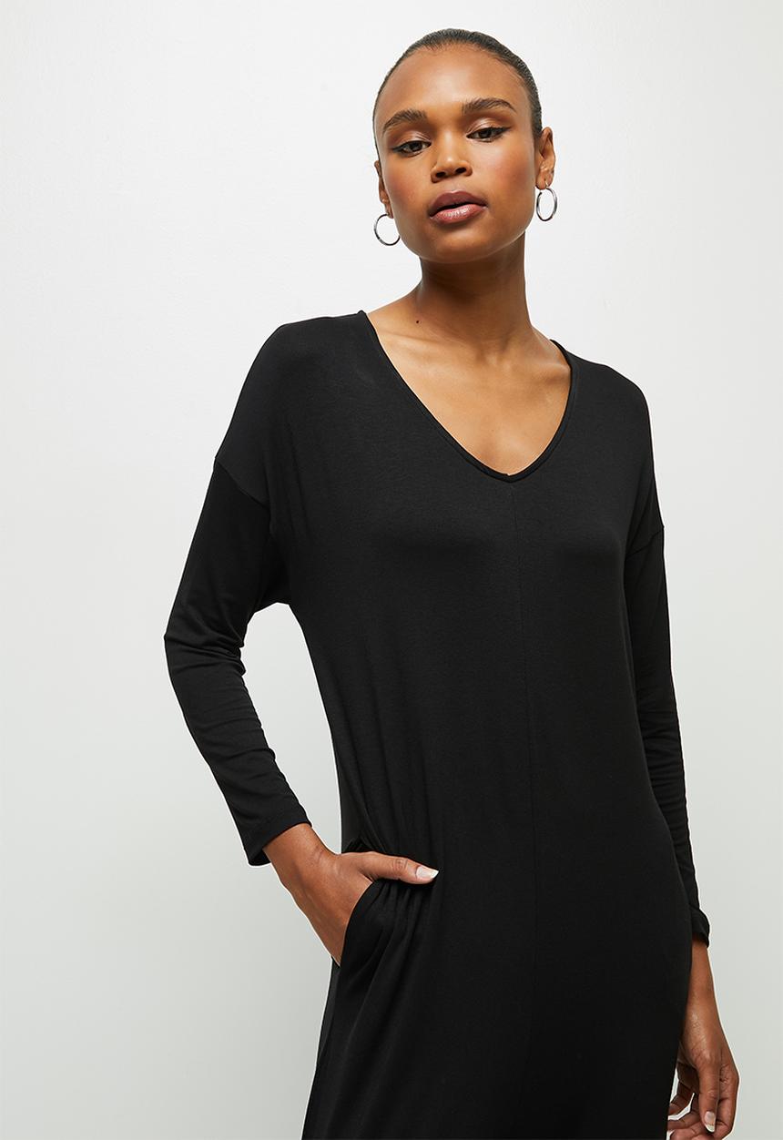 edit - Oversized knit jumpsuit - black