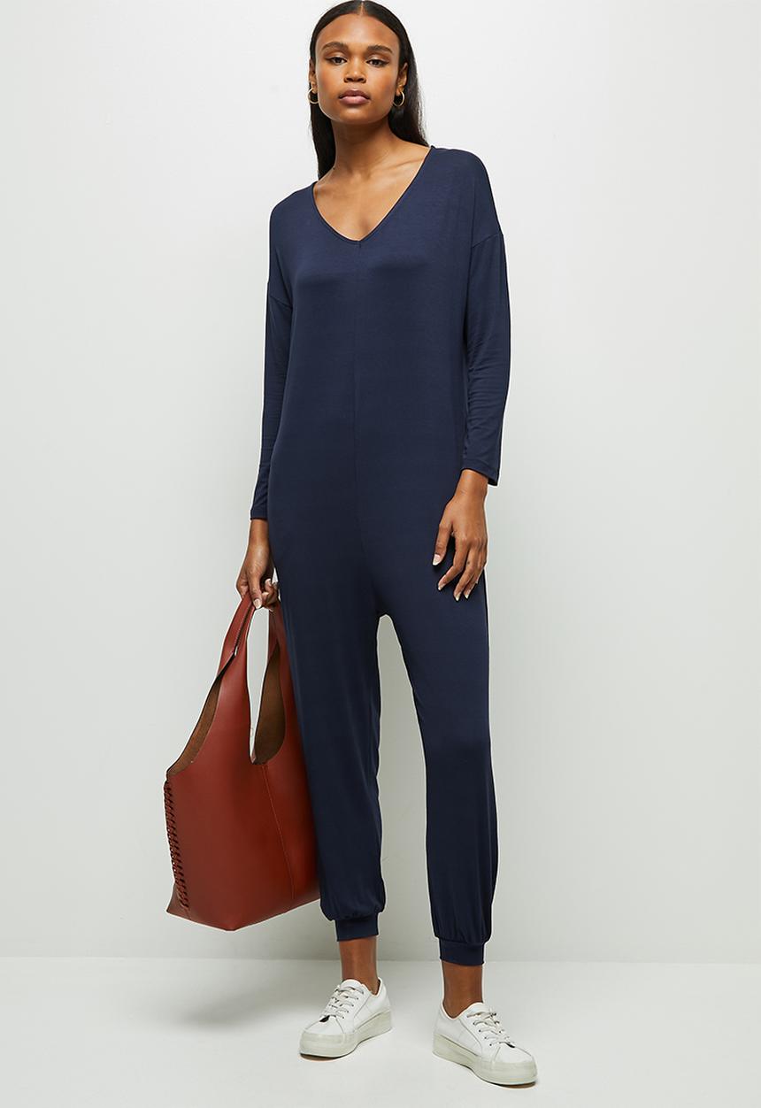 edit - Oversized knit jumpsuit - navy