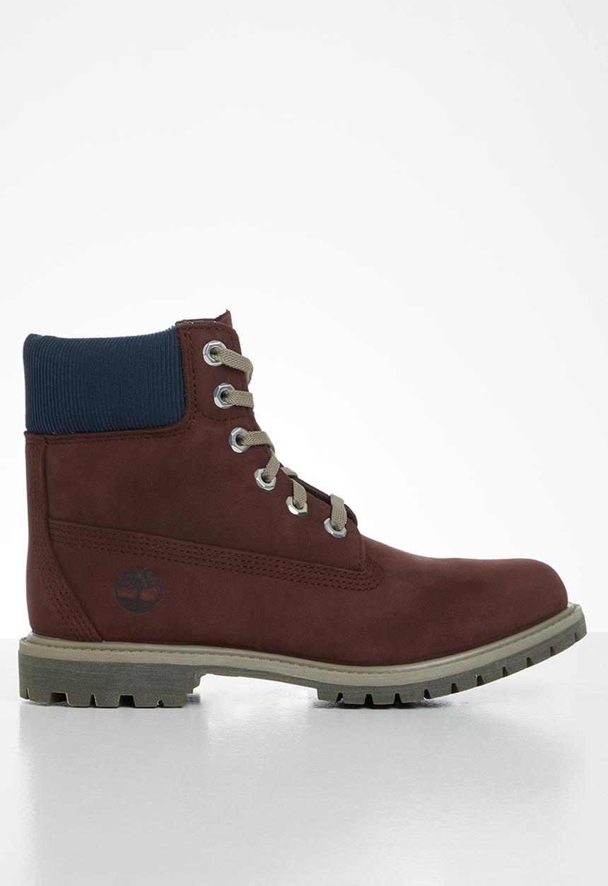 Timberland - 6in premium wp boot l/f- w - burgundy nubuck