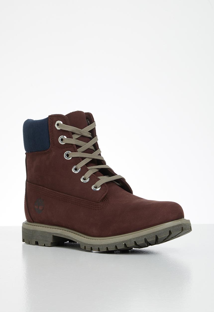 Timberland - 6in premium wp boot l/f- w - burgundy nubuck