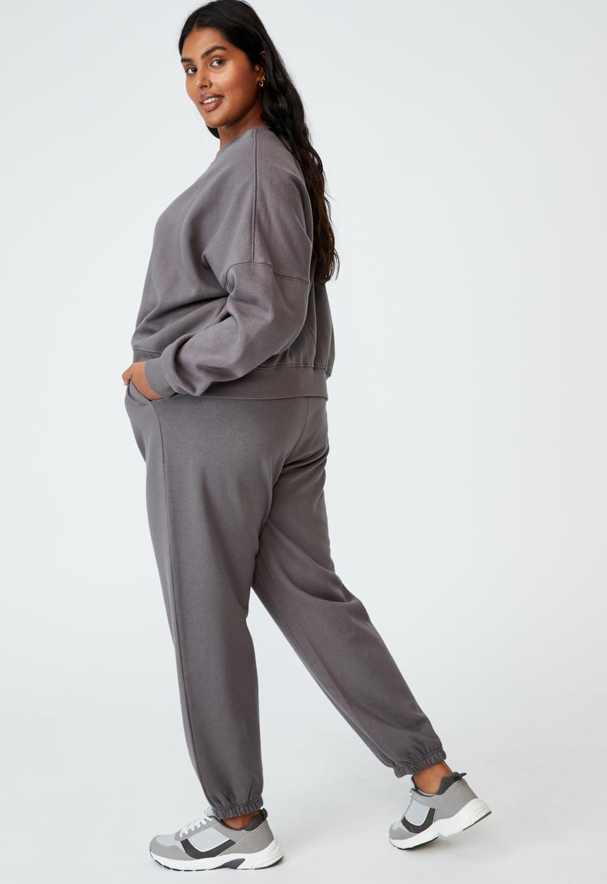 Cotton On - Curve classic high waist track pant - ash grey
