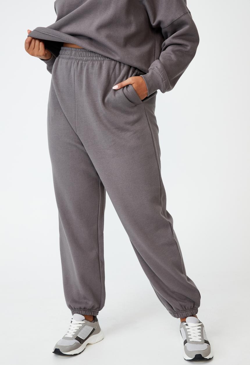 Cotton On - Curve classic high waist track pant - ash grey