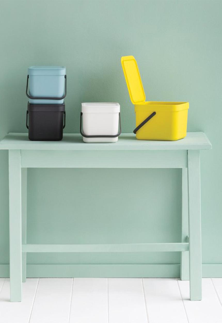 Sort & Go  - Countertop waste bin 3 litre - teal