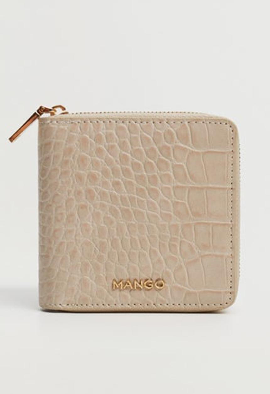 MANGO - Cosimo zip around purse- beige