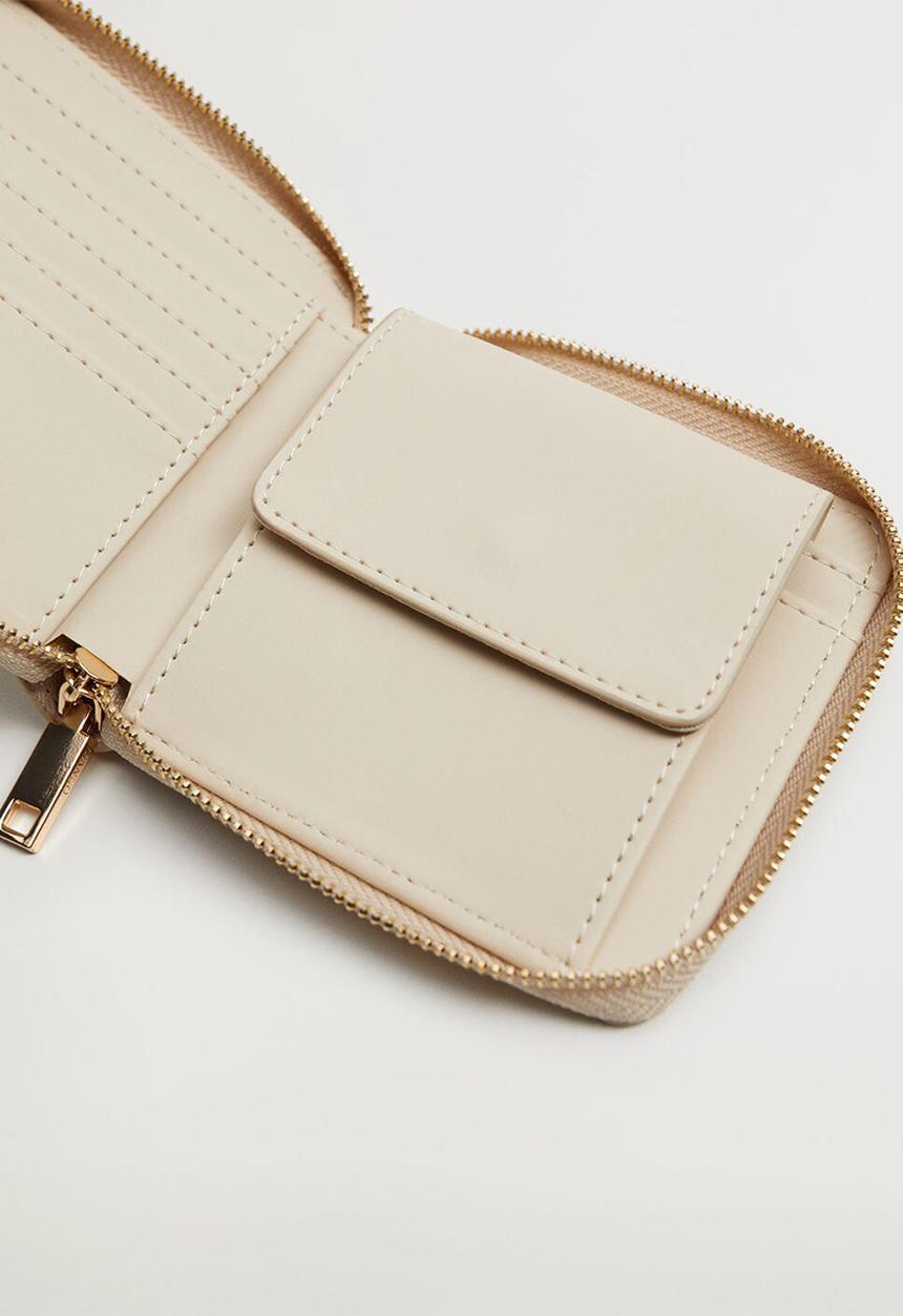 MANGO - Cosimo zip around purse- beige