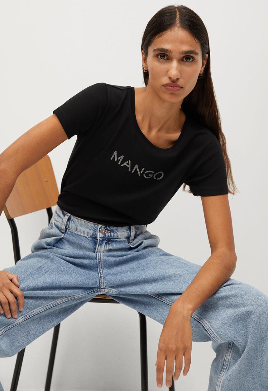 MANGO - T-shirt psmango - black