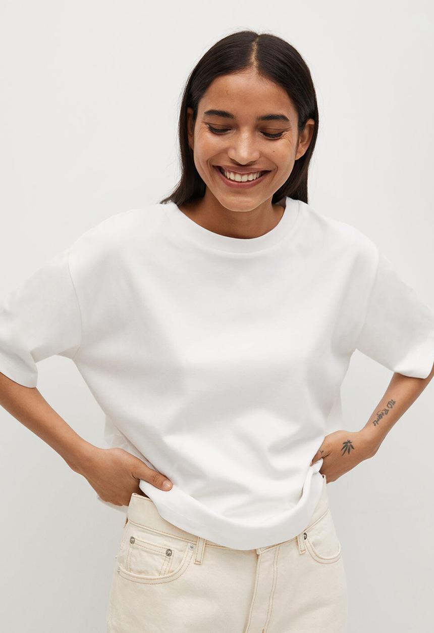 MANGO - T-shirt sito - white