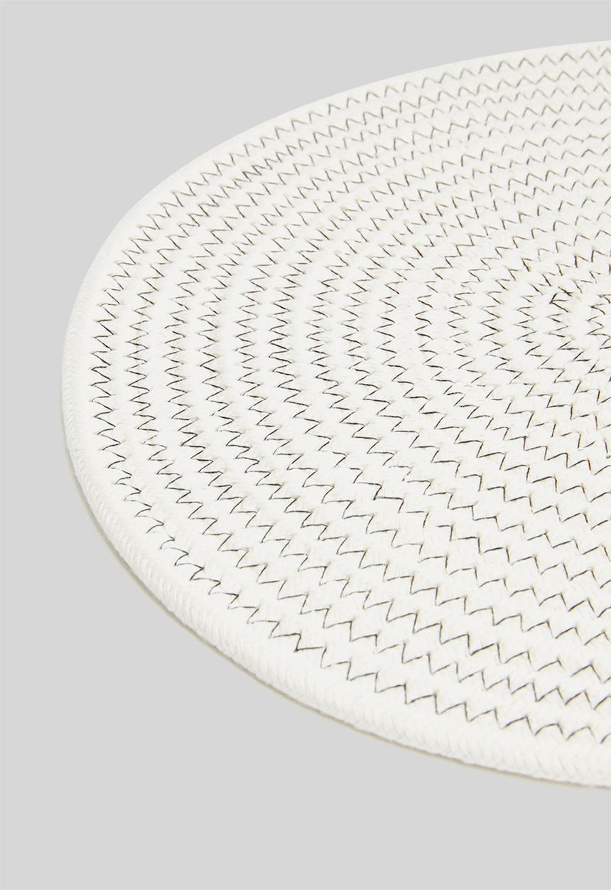 Sixth Floor - Rope stitch placemat set of 4 - white & black
