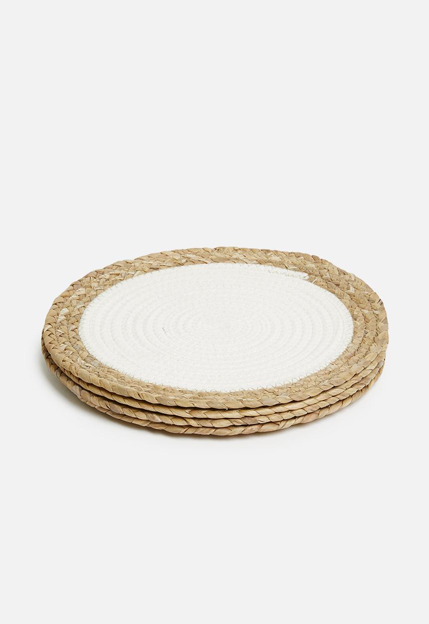 Sixth Floor - Rope combo placemat set of 4 - white & natural