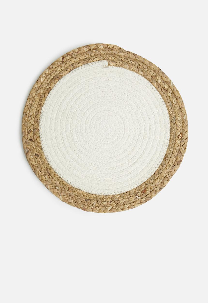 Sixth Floor - Rope combo placemat set of 4 - white & natural