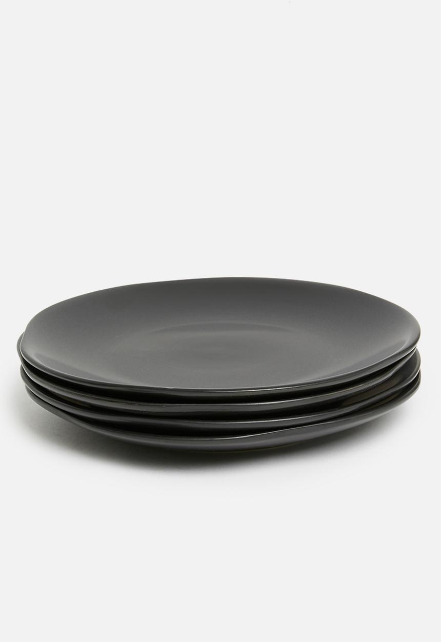 Sixth Floor - Kento dinner plate set of 4 - charcoal