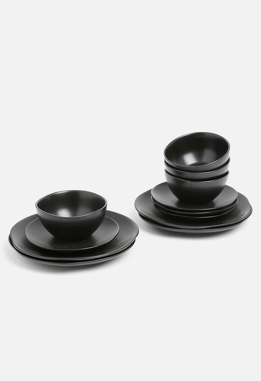 Sixth Floor - Kento dinner plate set of 4 - charcoal