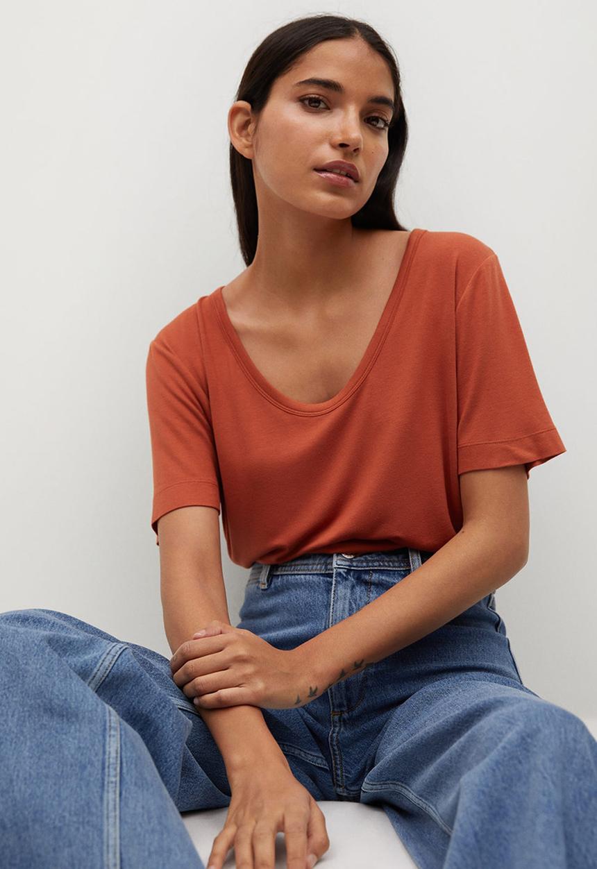 MANGO - T-shirt visca - orange
