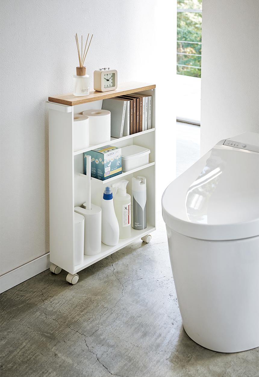 Yamazaki - Tower semi-closed storage cart - white