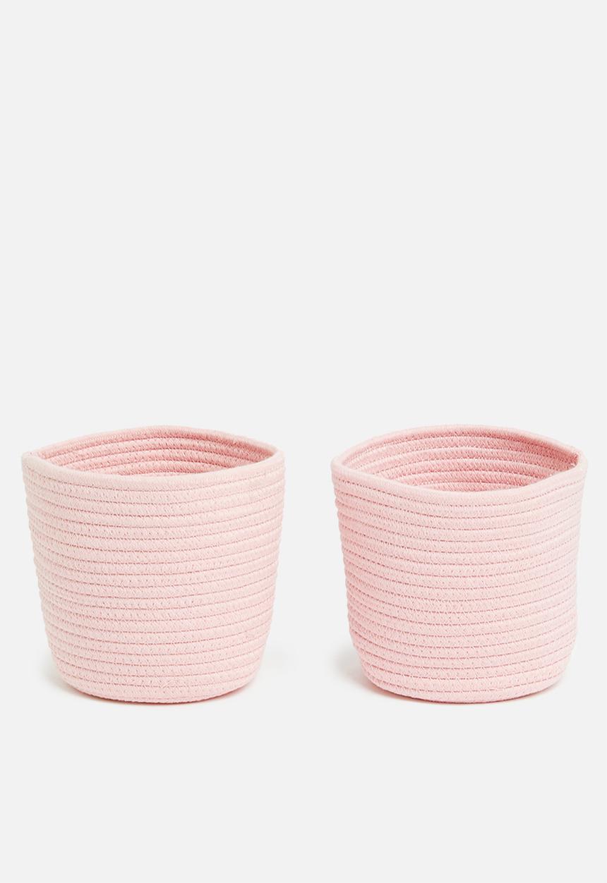 Sixth Floor - Cotton rope nursery organizer set of 2 - pink 