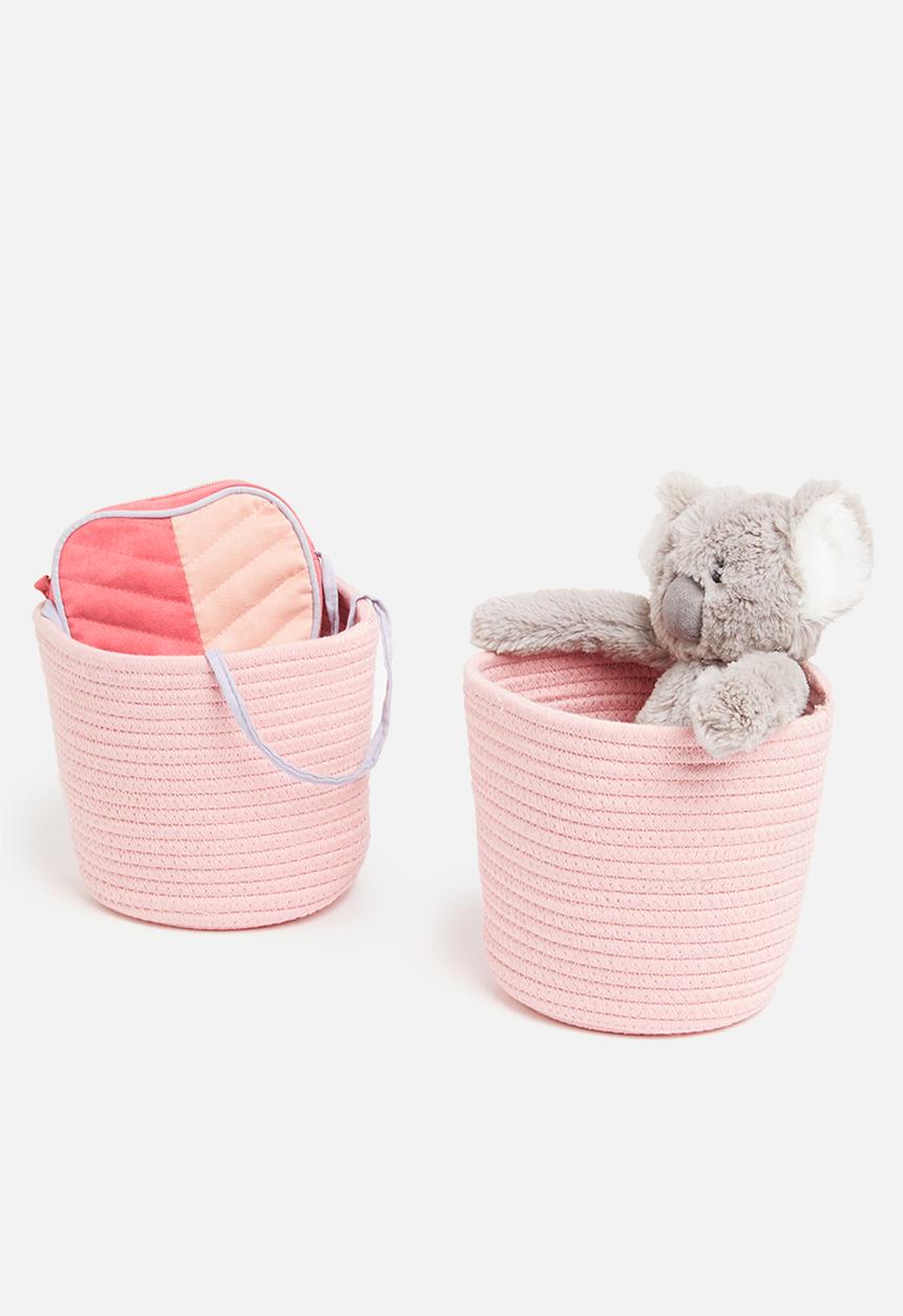 Sixth Floor - Cotton rope nursery organizer set of 2 - pink 