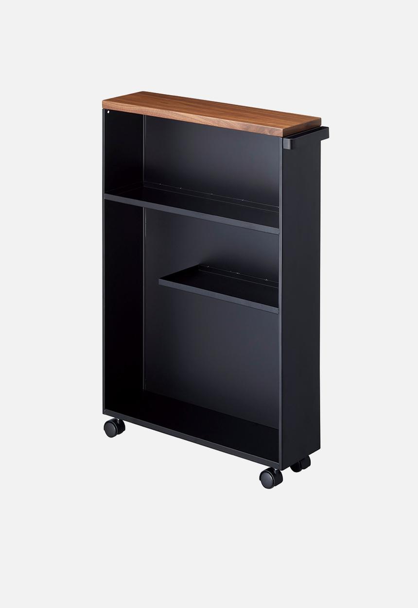 Yamazaki - Tower semi-closed storage cart - black