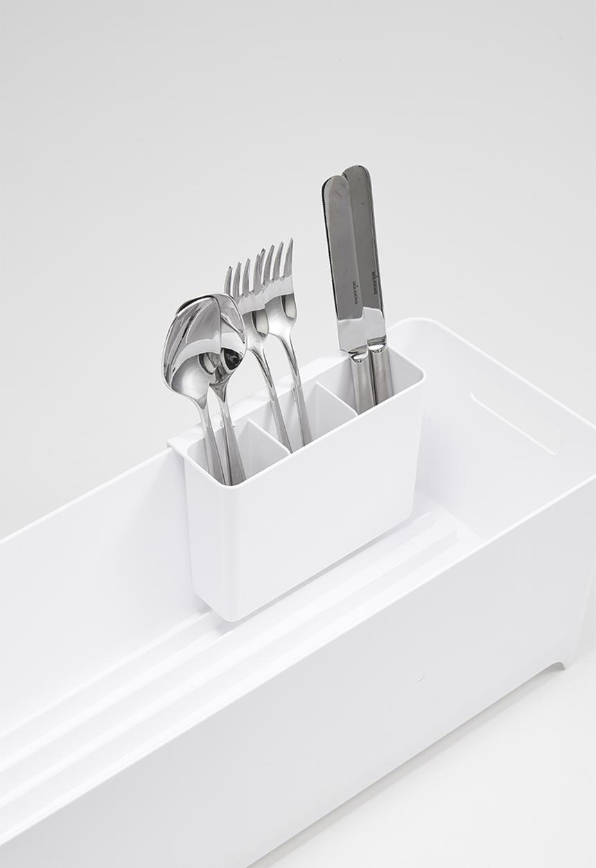 Yamazaki - Tower slim dish drainer - white