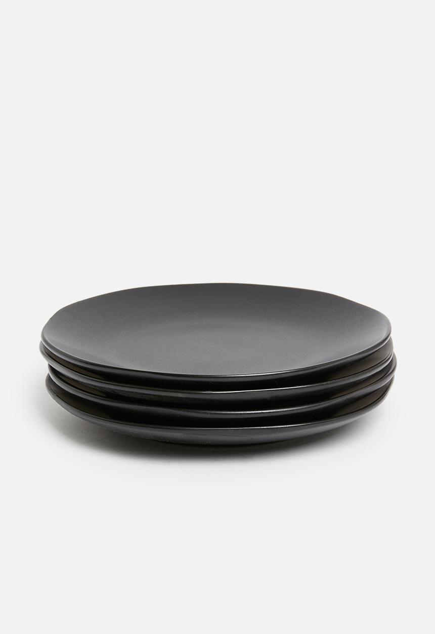 Sixth Floor - Kento side plate set of 4 - charcoal