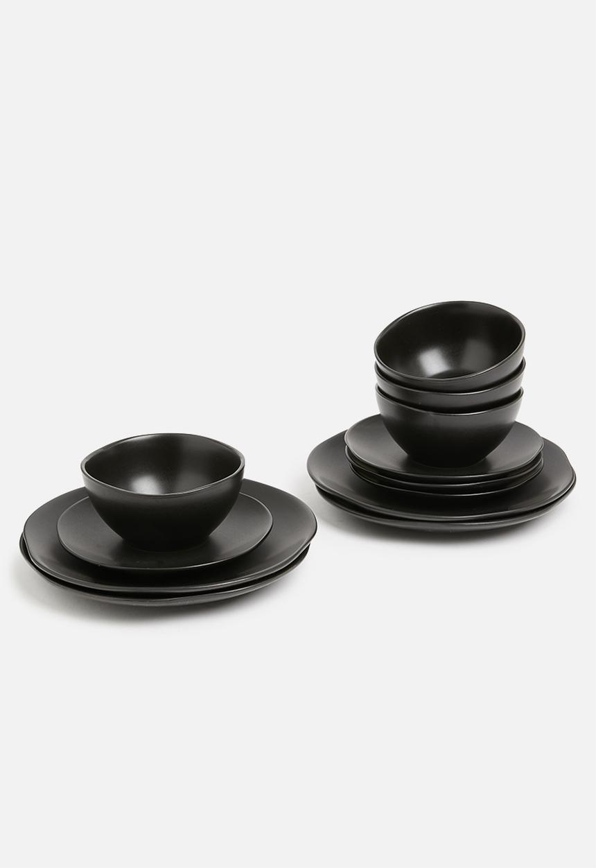 Sixth Floor - Kento side plate set of 4 - charcoal