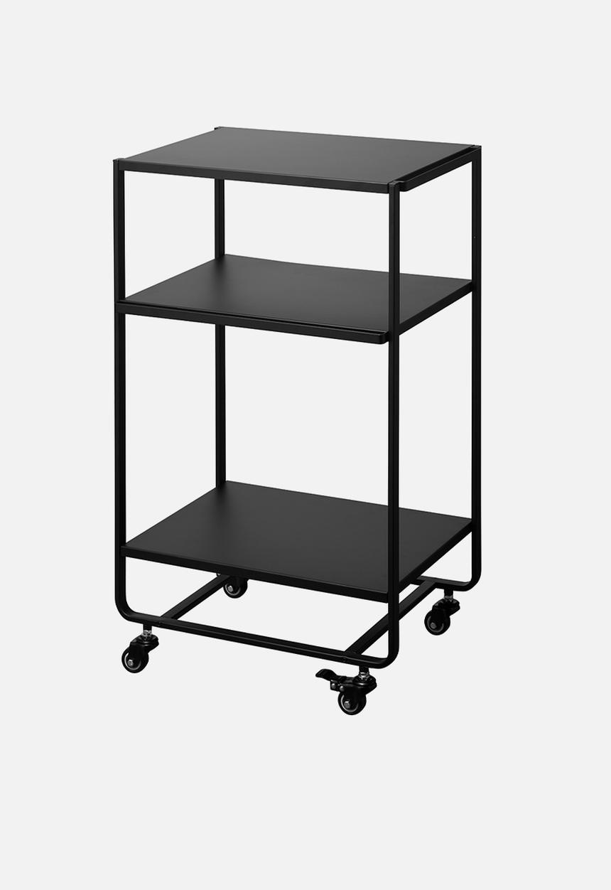 Yamazaki - Tower 3-tiered wagon with handle - black
