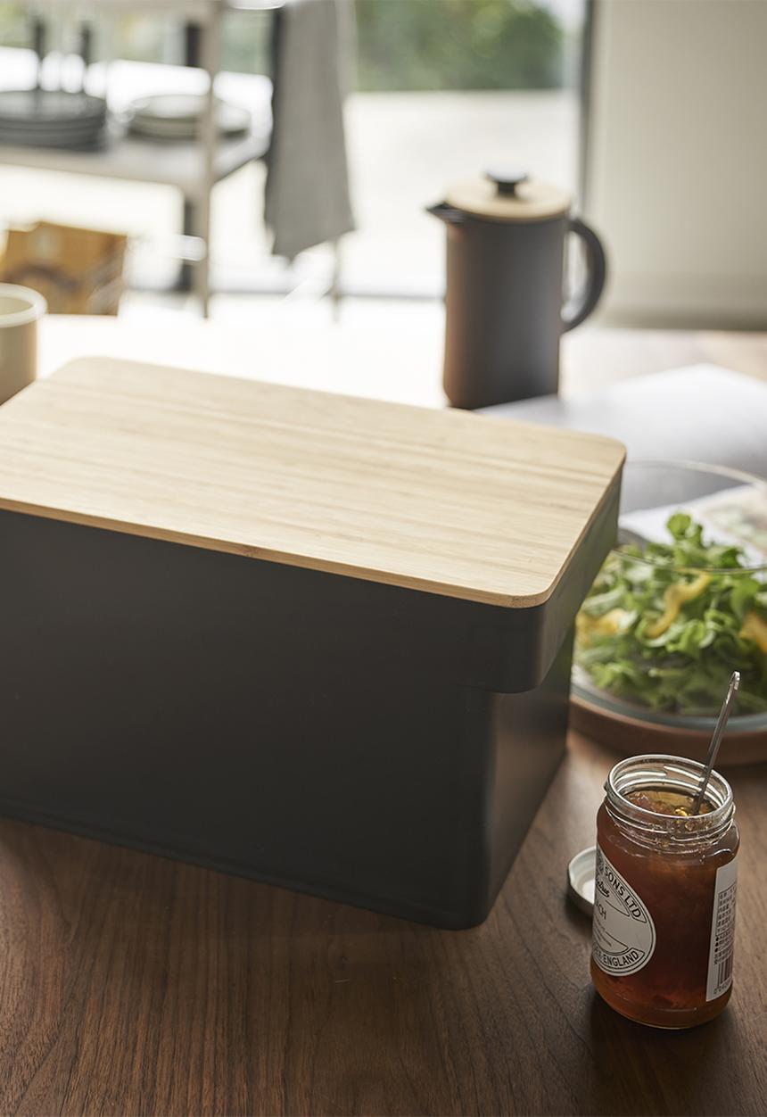 Yamazaki - Tower bread case with knife holder - black