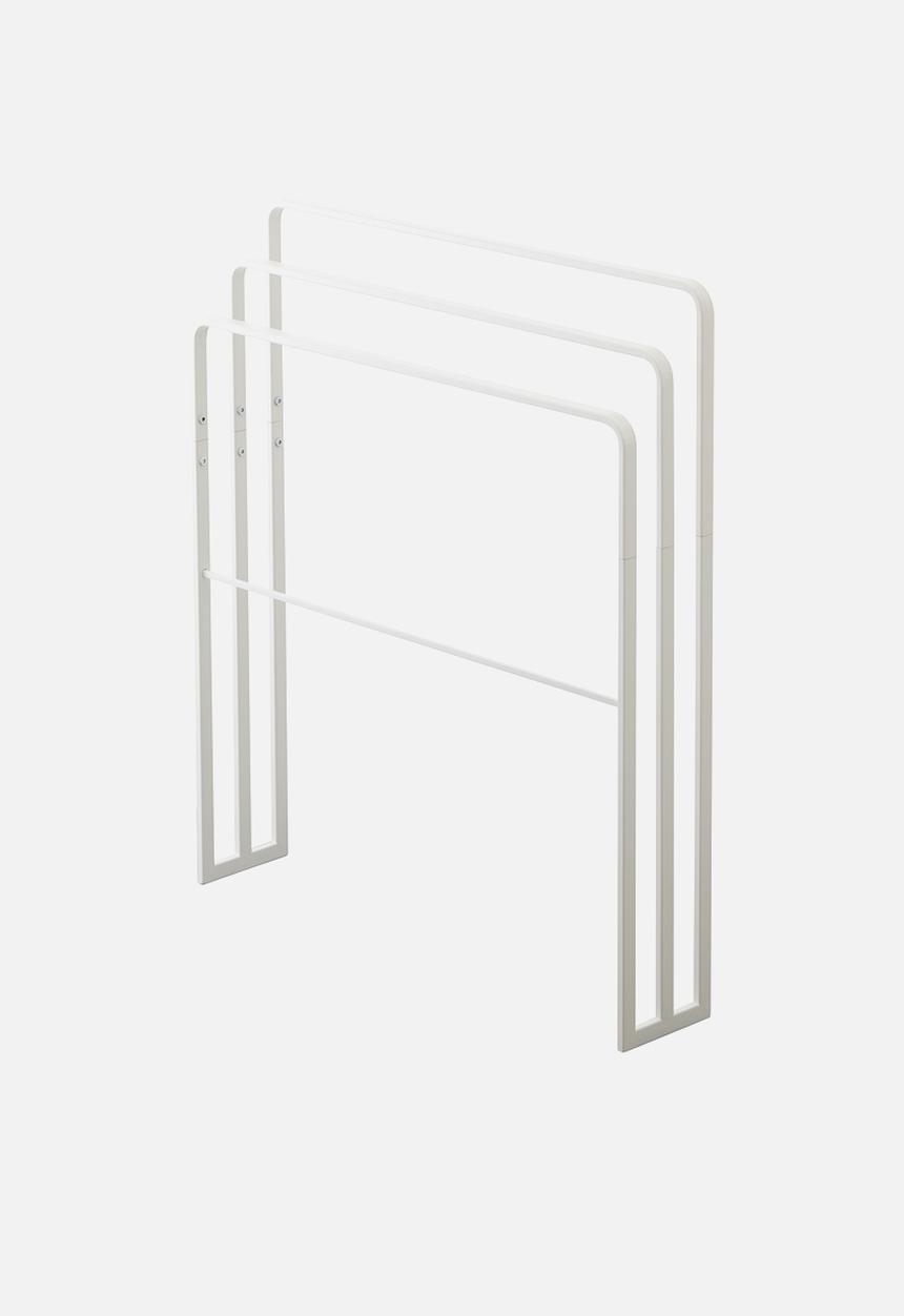 Yamazaki - Tower bath towel hanger with 3 bars - white