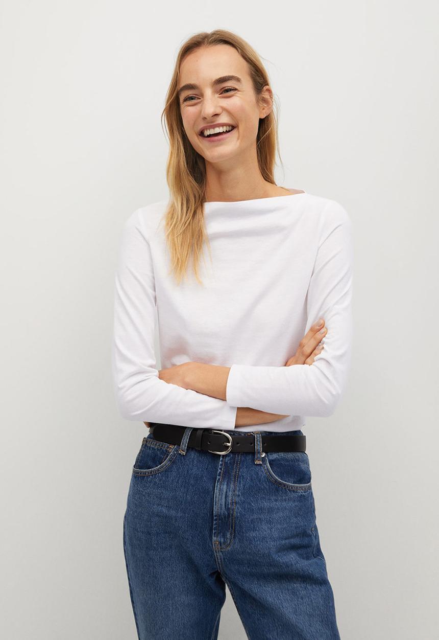 MANGO - T-shirt saco8 - white