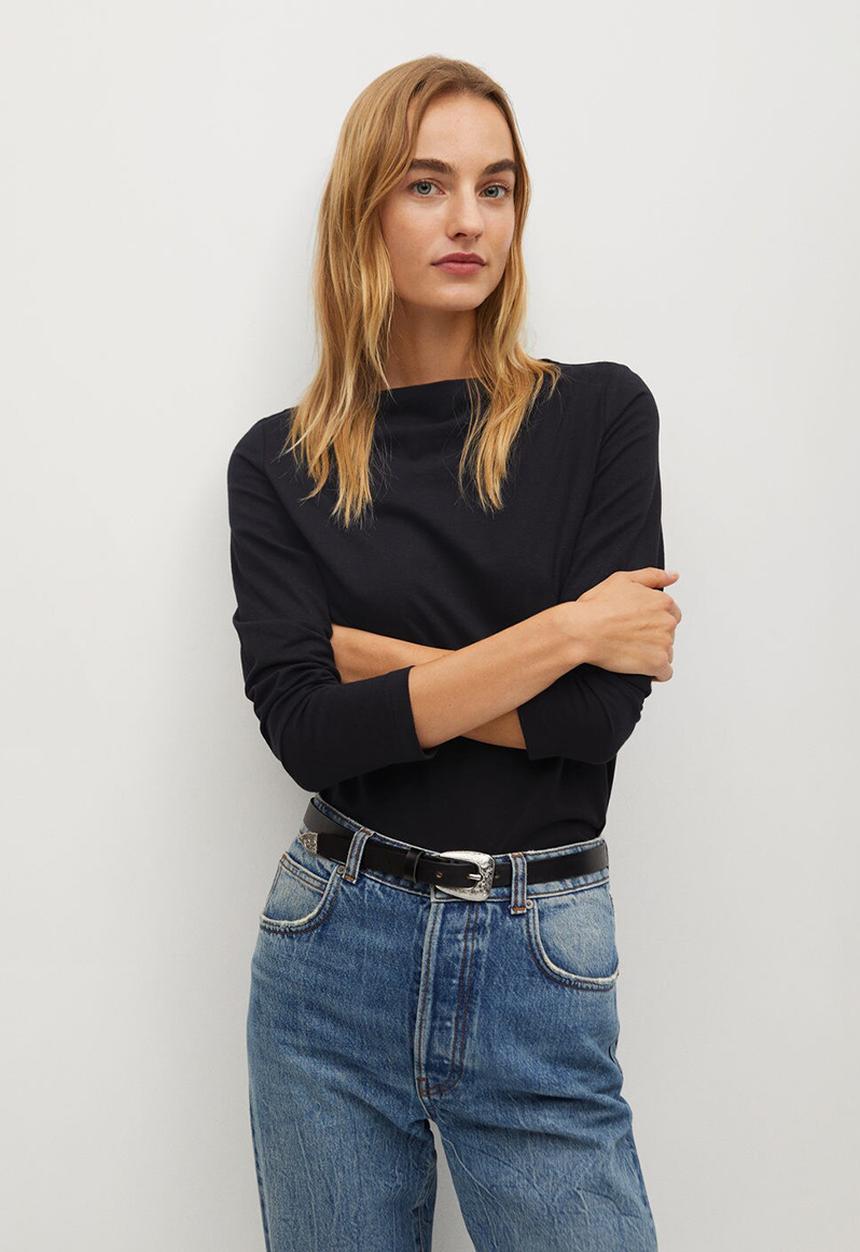 MANGO - T-shirt saco8 - black