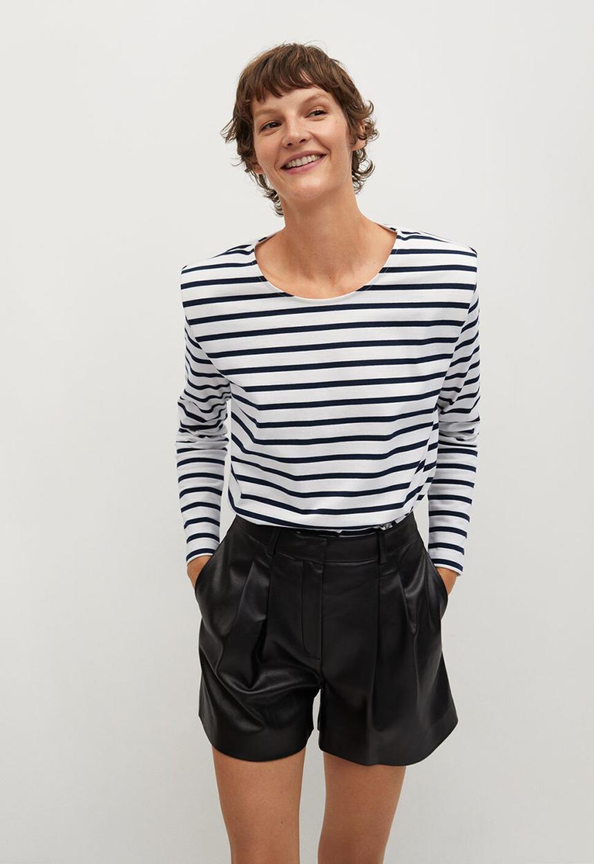MANGO - T-shirt marini - white & navy