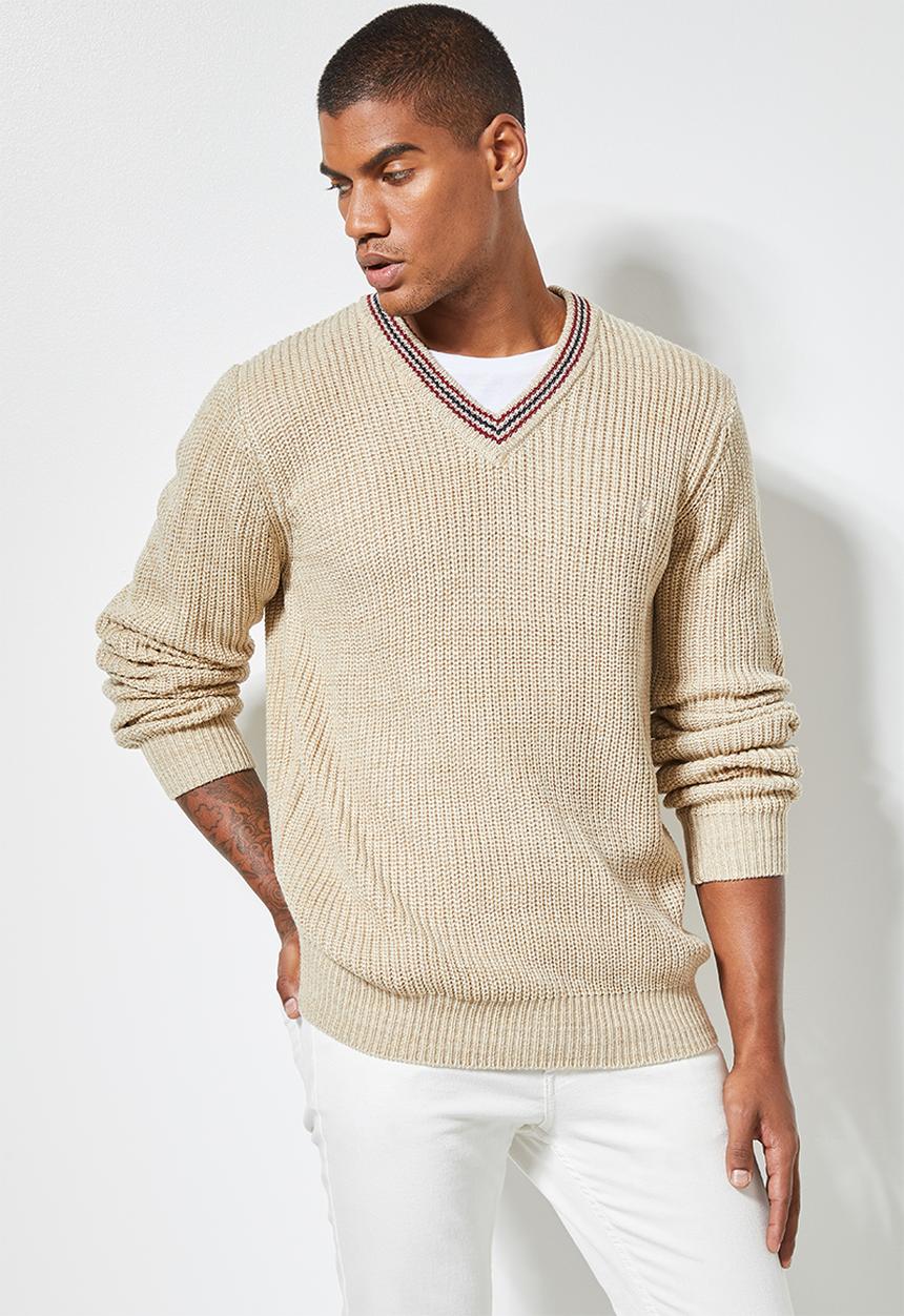 Superbalist - Chunky textured deep vee knit - multi