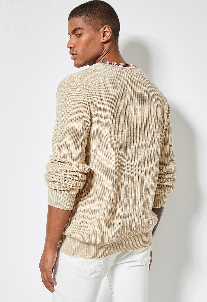 Superbalist - Chunky textured deep vee knit - multi