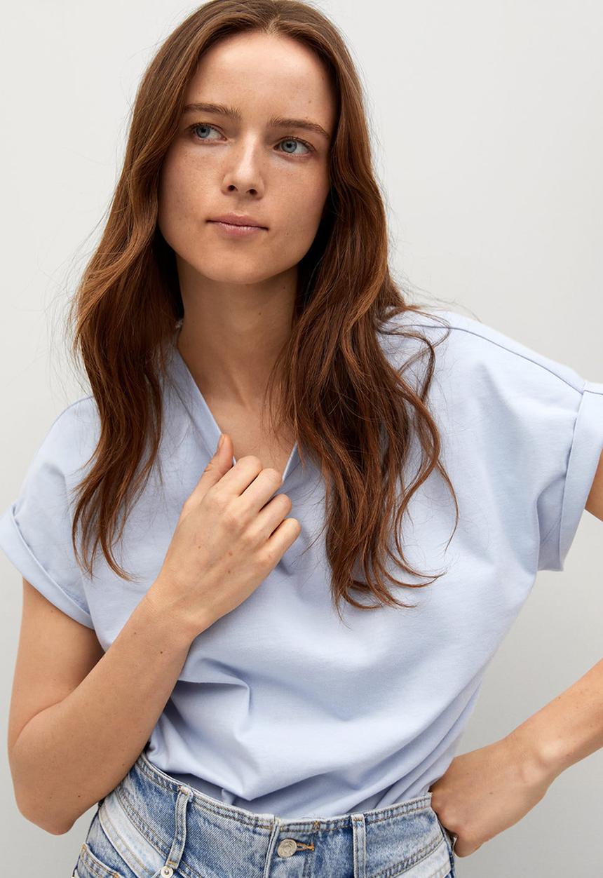 MANGO - T-shirt sevilla - light blue