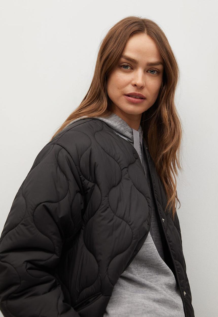 MANGO - Anorak carrot - black