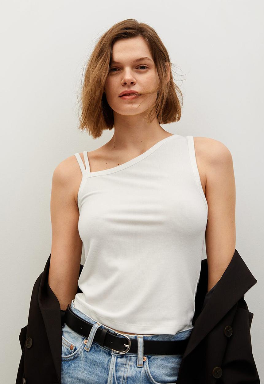 MANGO - Top alfio - white