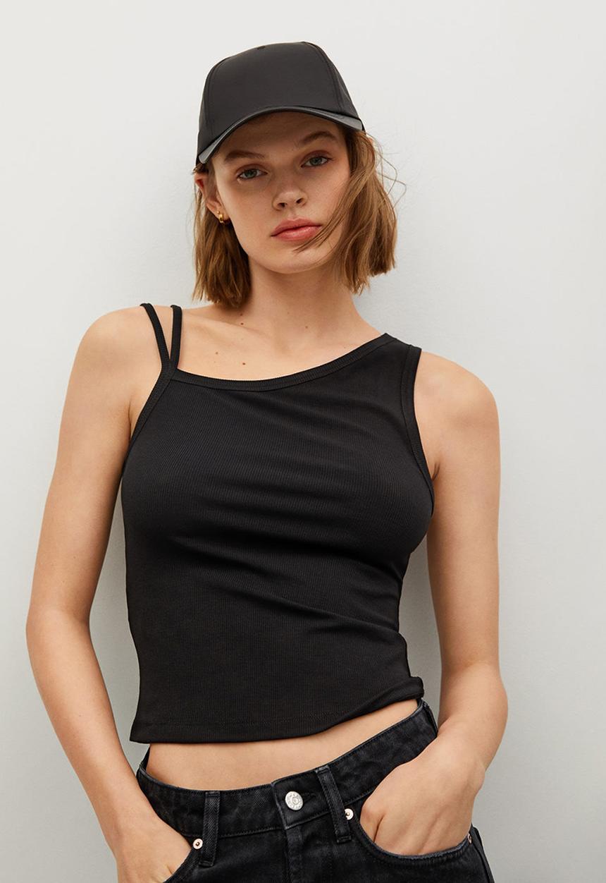 MANGO - Top alfio - black