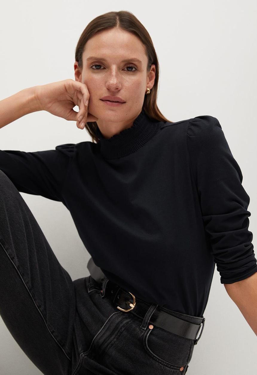 MANGO - T-shirt vicky - black