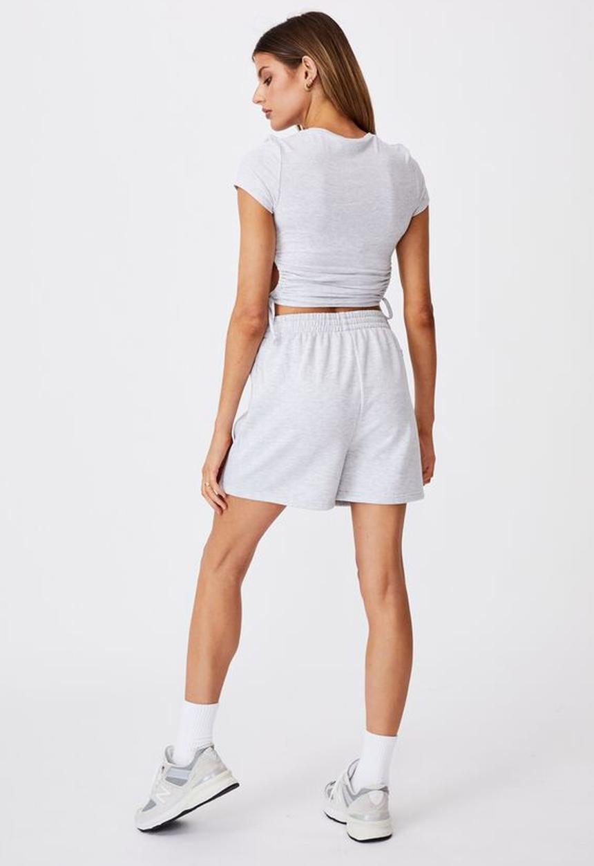 Factorie - Short sleeve cut out top - silver marle
