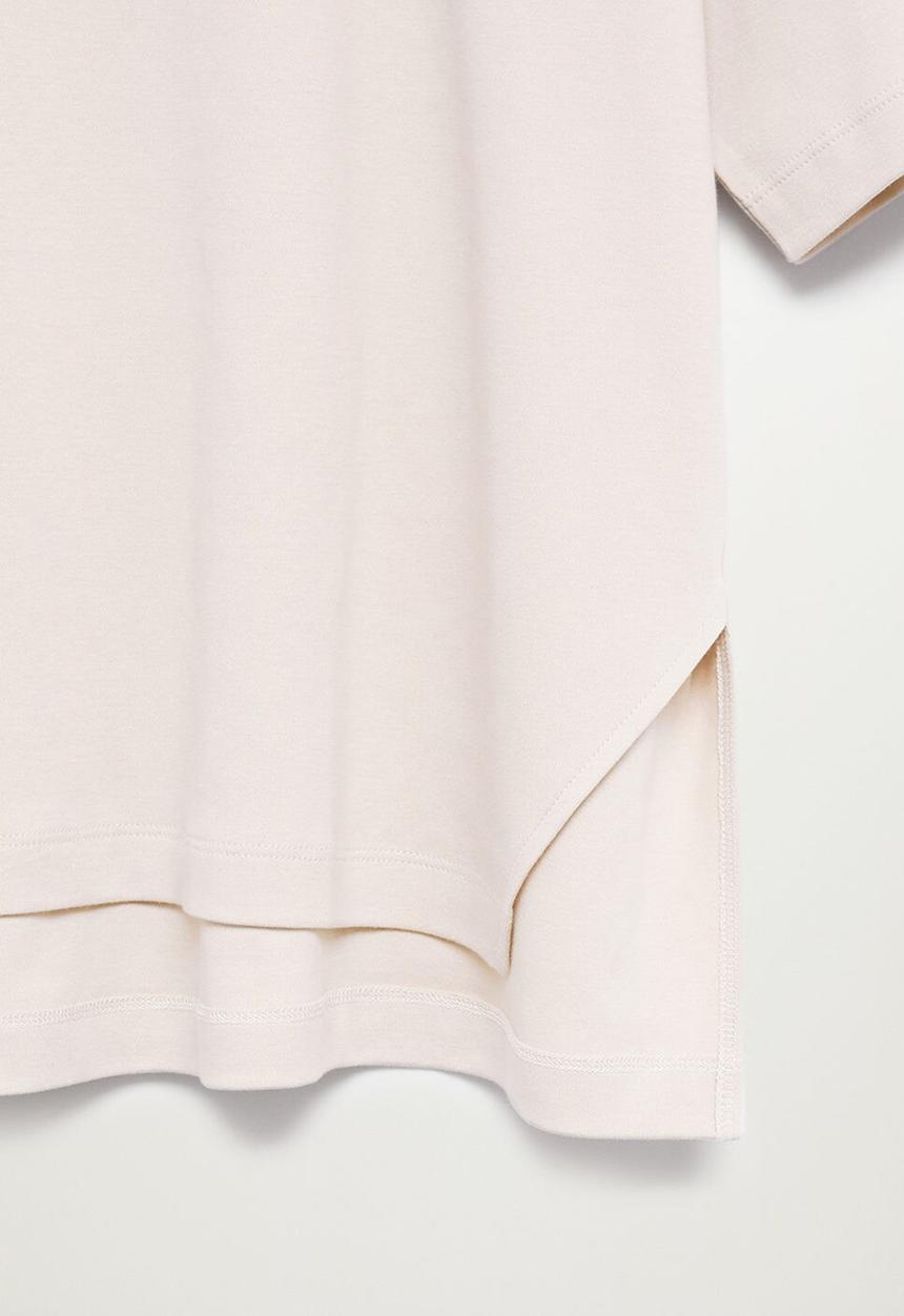 MANGO - T-shirt sita - beige