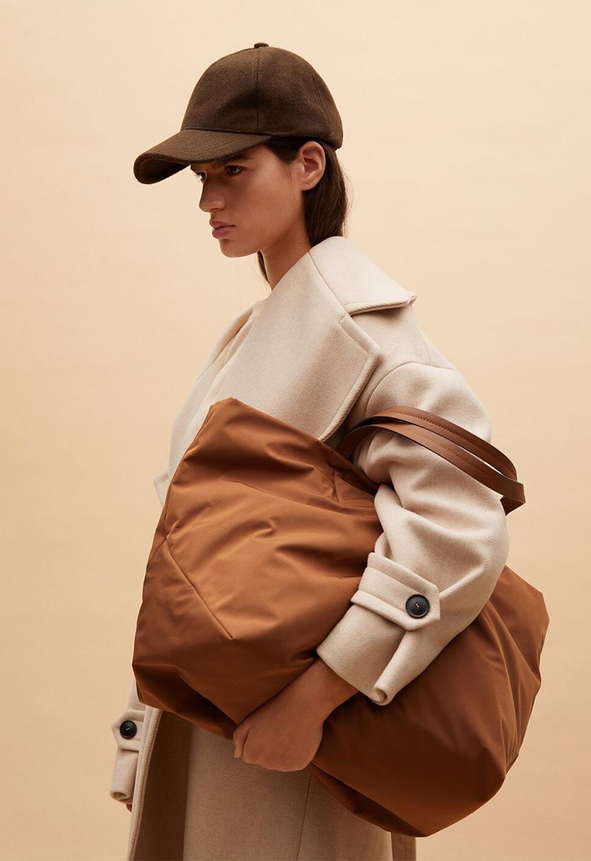 MANGO - Nylon shopper bag - brown