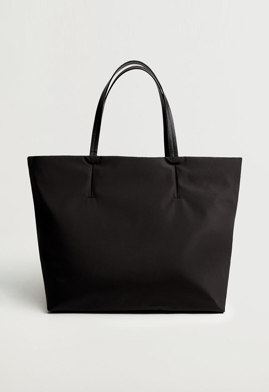 MANGO - Nylon shopper bag - black 